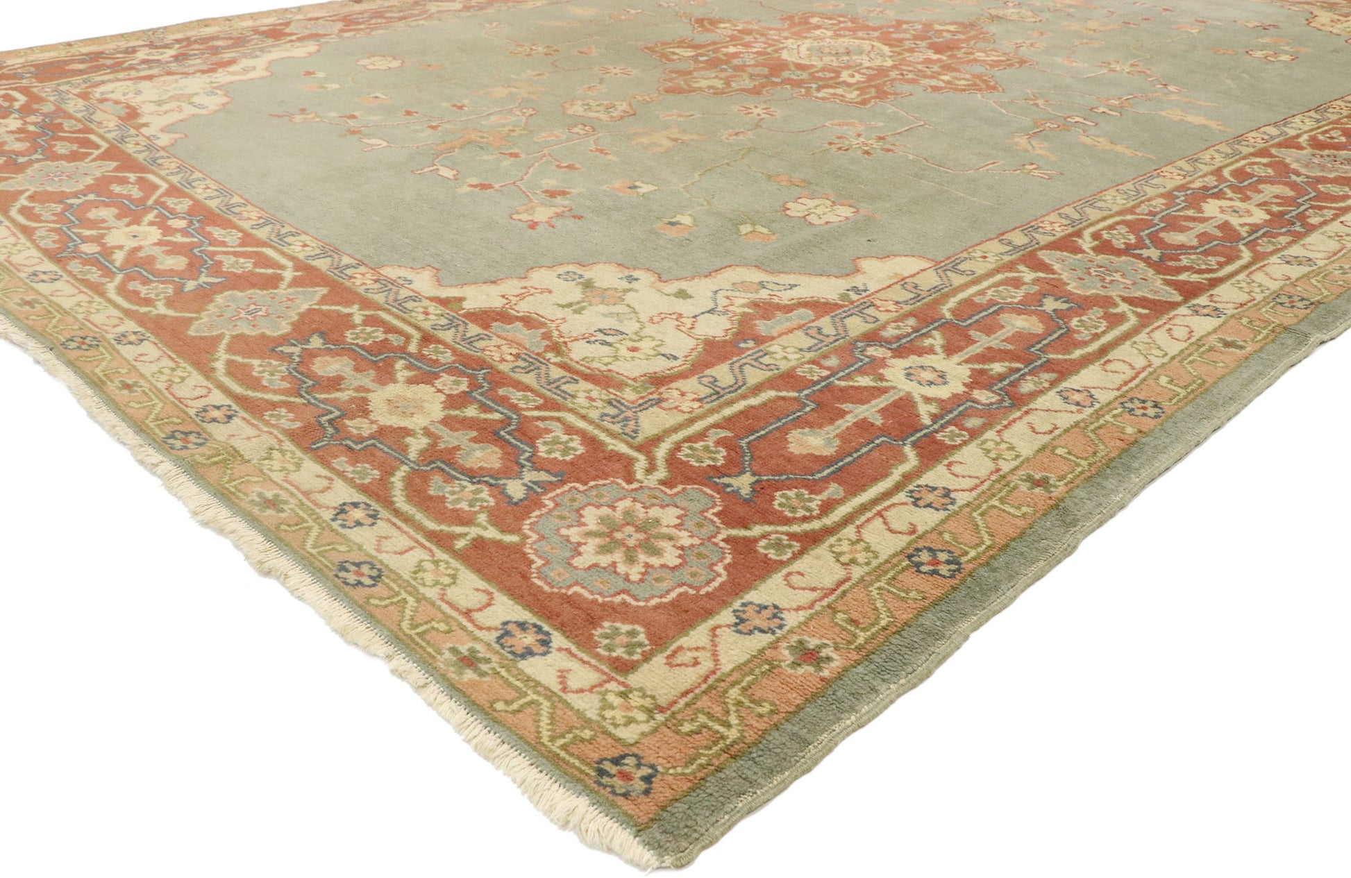 8 x 11 Antique Turkish Oushak Rug 77357
