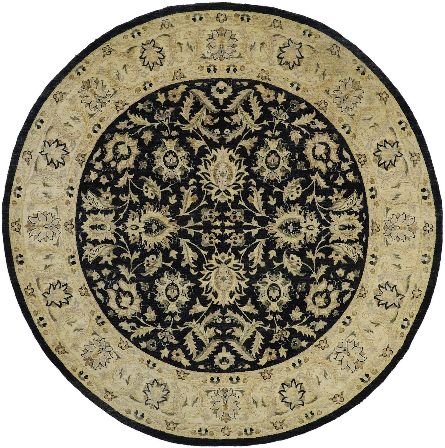 9 x 9 Vintage Indian Round Area Rug 77361