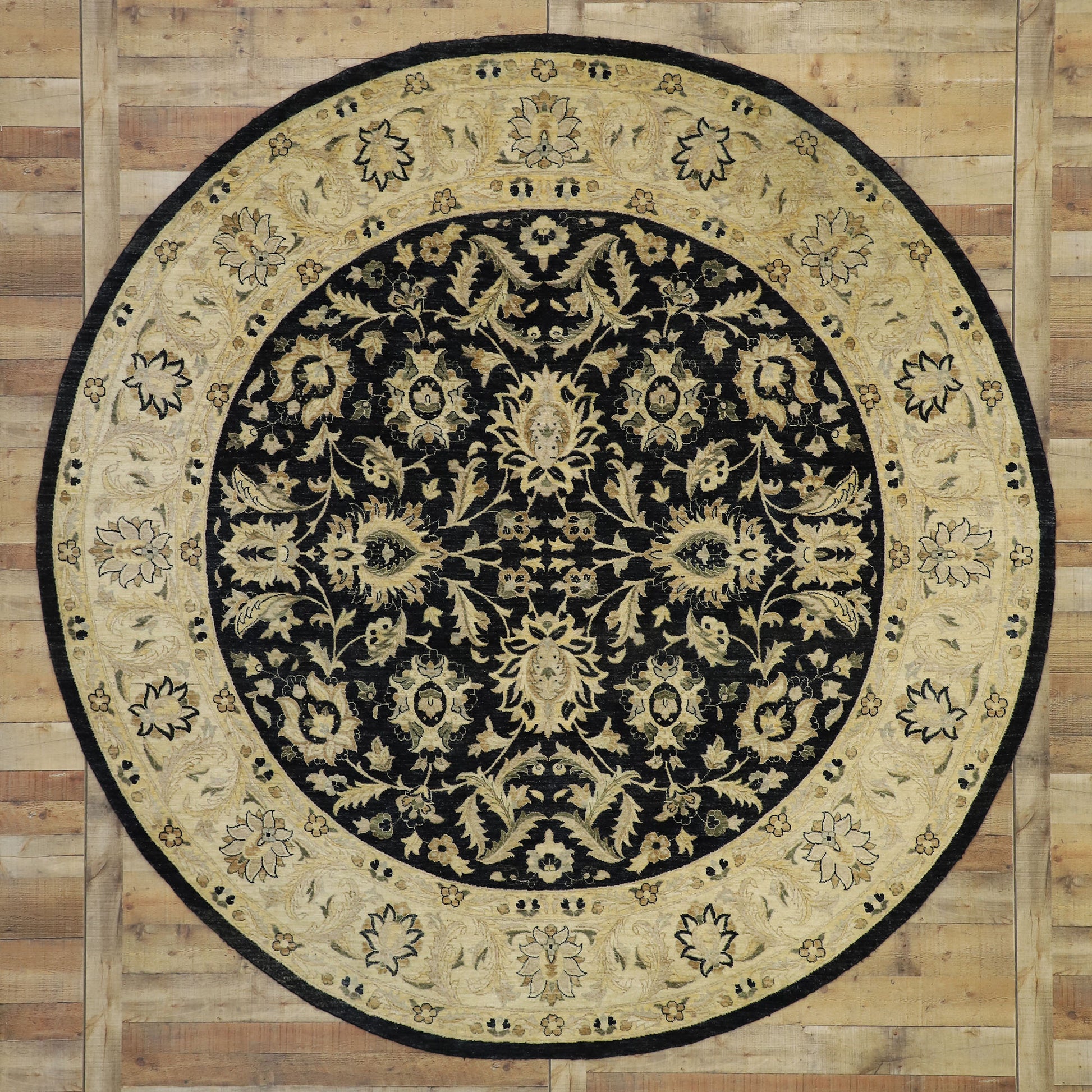 9 x 9 Vintage Indian Round Area Rug 77361
