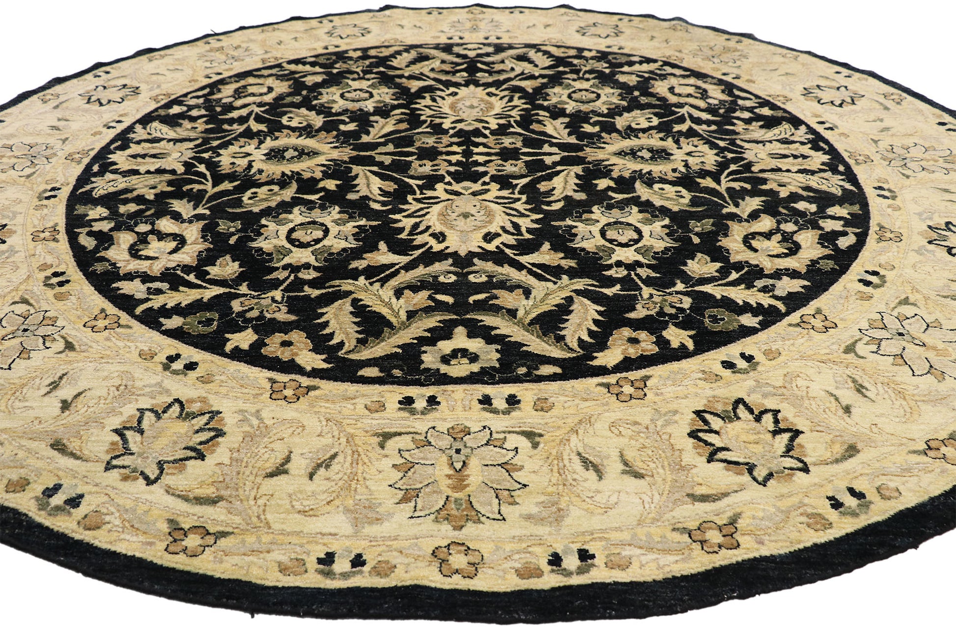 9 x 9 Vintage Indian Round Area Rug 77361