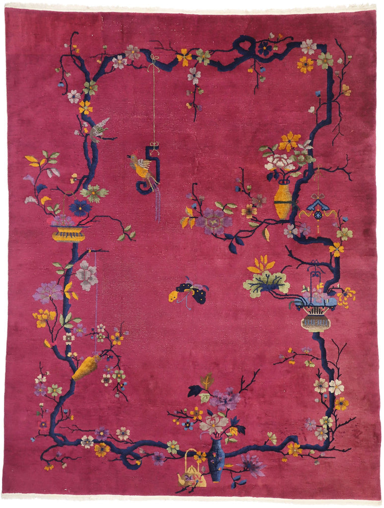 9 x 12 Antique Chinese Art Deco Rug 77363