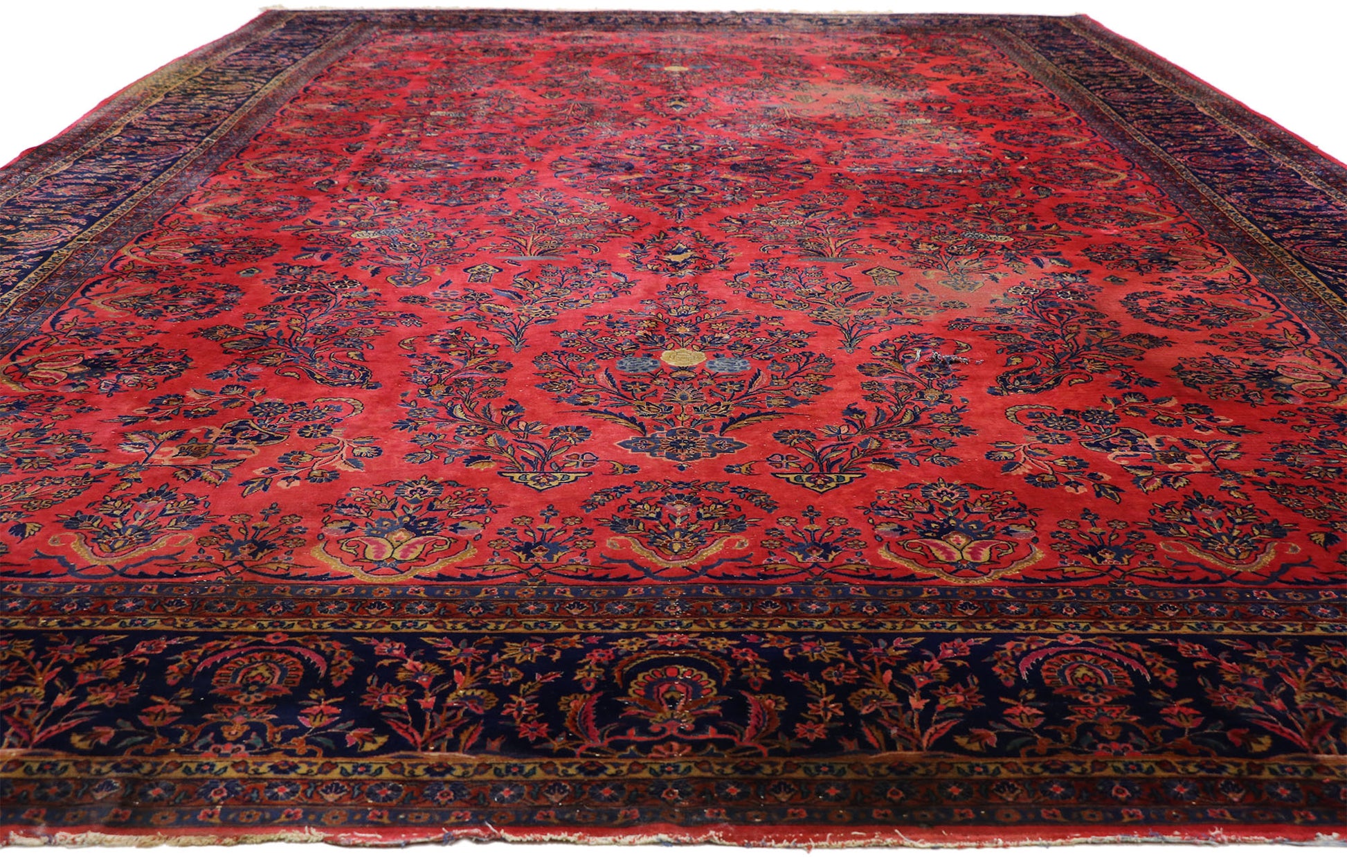 11 x 17 Antique Persian Kashan Rug 77370