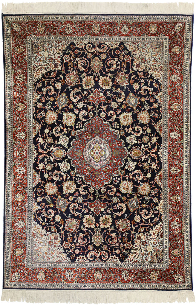 4 x 6 Vintage Silk Kashan Rug 77371
