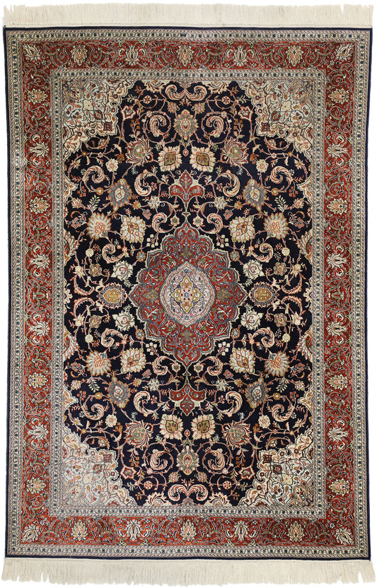 4 x 6 Vintage Silk Kashan Rug 77371