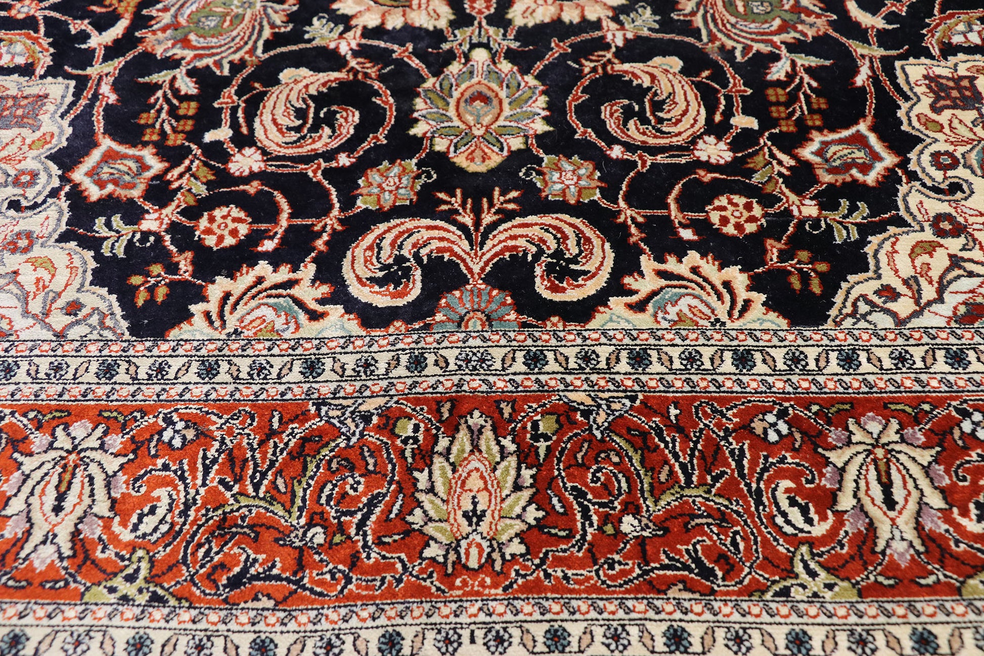 4 x 6 Vintage Silk Kashan Rug 77371