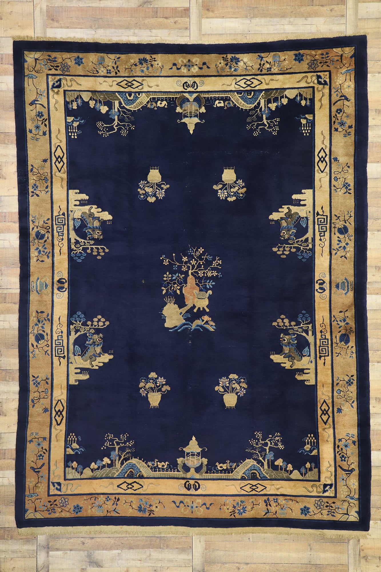 9 x 12 Antique Chinese Peking Rug 77375