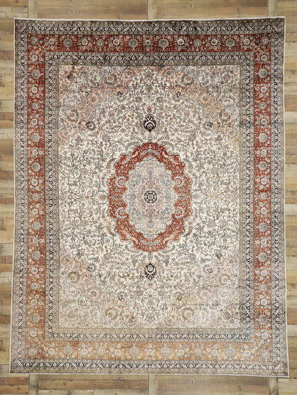 9 x 12 Vintage Chinese Tabriz Silk Rug 77376