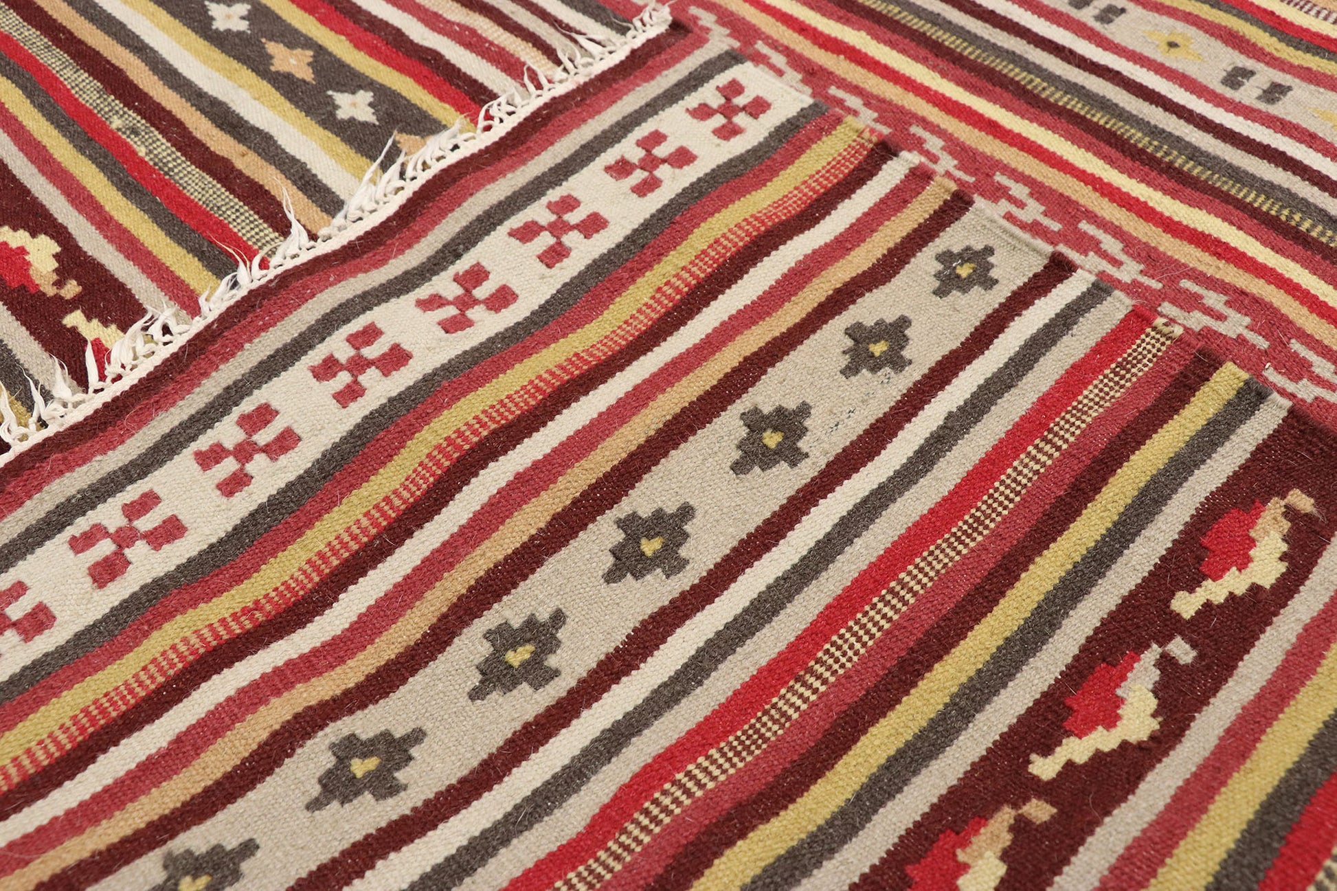 5 x 7 Vintage Turkish Striped Kilim Rug 77379