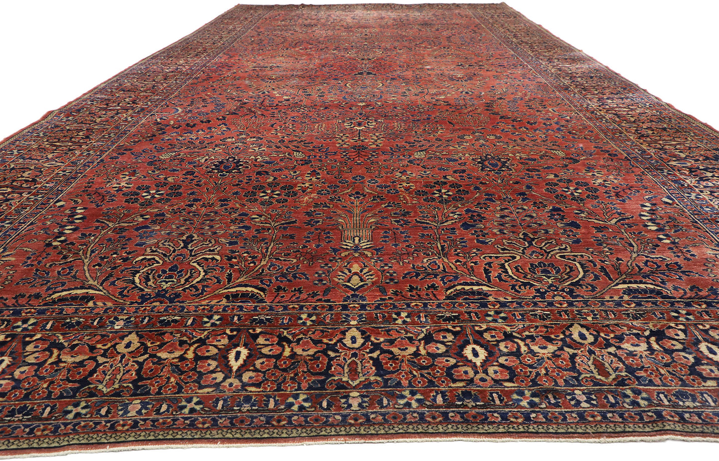 11 x 23 Antique Persian Sarouk Rug 77381