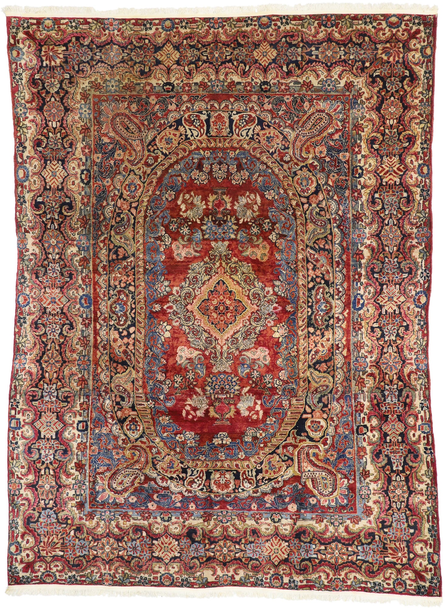 8 x 12 Antique Persian Sarouk Rug 77386