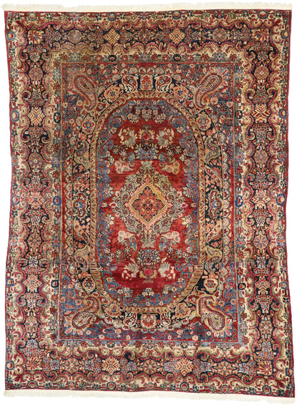 8 x 12 Antique Persian Sarouk Rug 77386