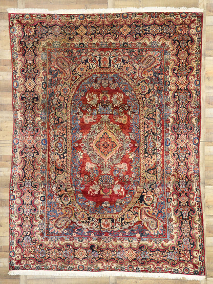 8 x 12 Antique Persian Sarouk Rug 77386