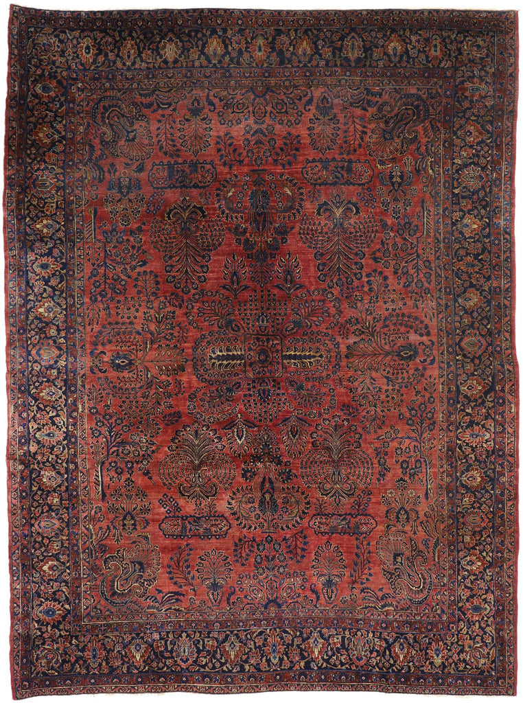 11 x 14 Antique Persian Sarouk Rug 77387