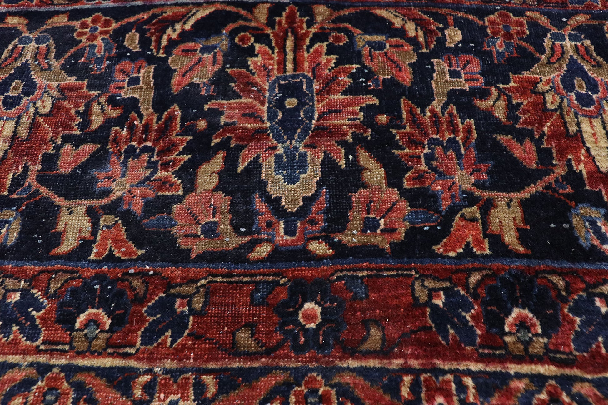 11 x 14 Antique Persian Sarouk Rug 77387