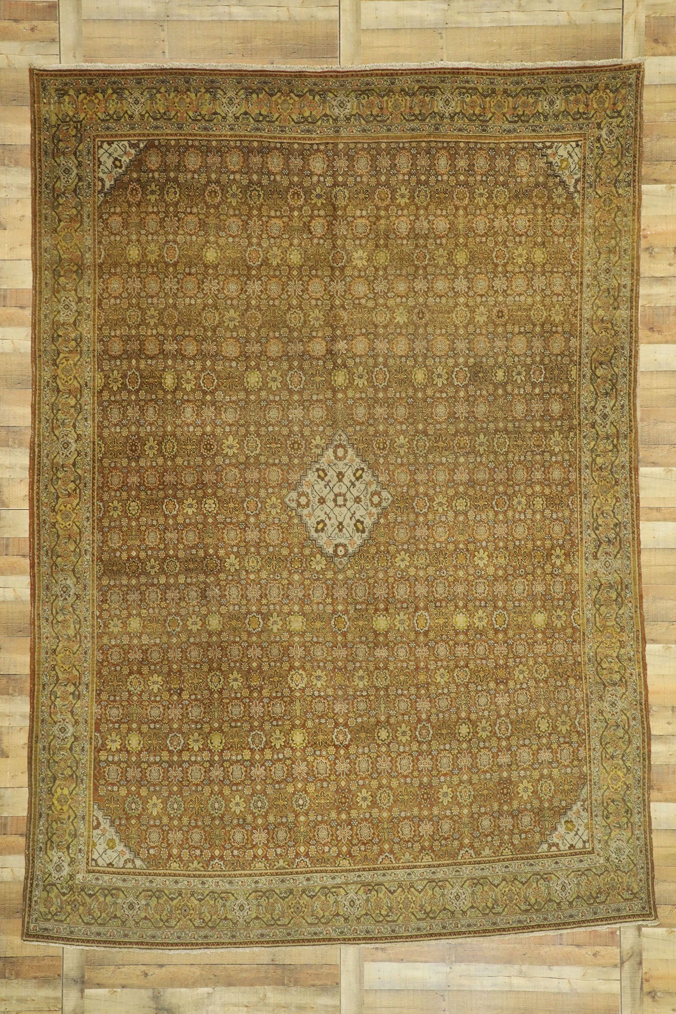 9 x 13 Antique Persian Tabriz Rug 77394