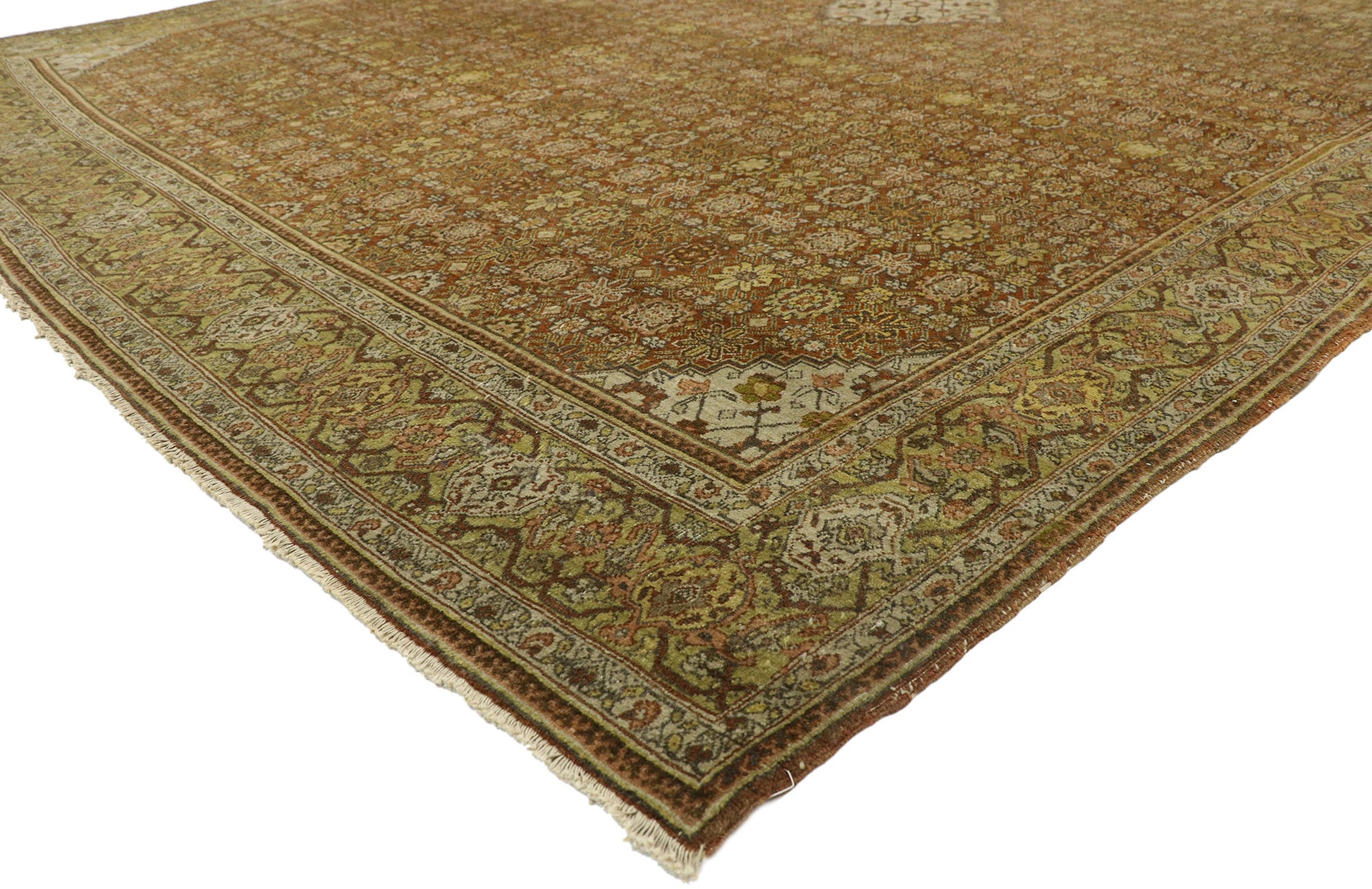 9 x 13 Antique Persian Tabriz Rug 77394