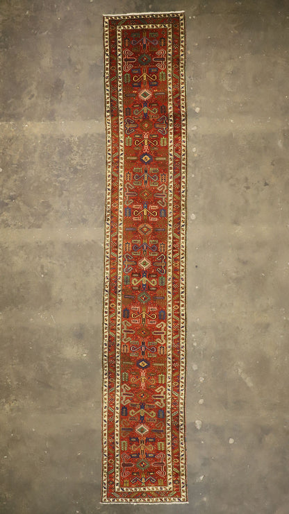 3 x 18 Antique Persian Heriz Runner 77399