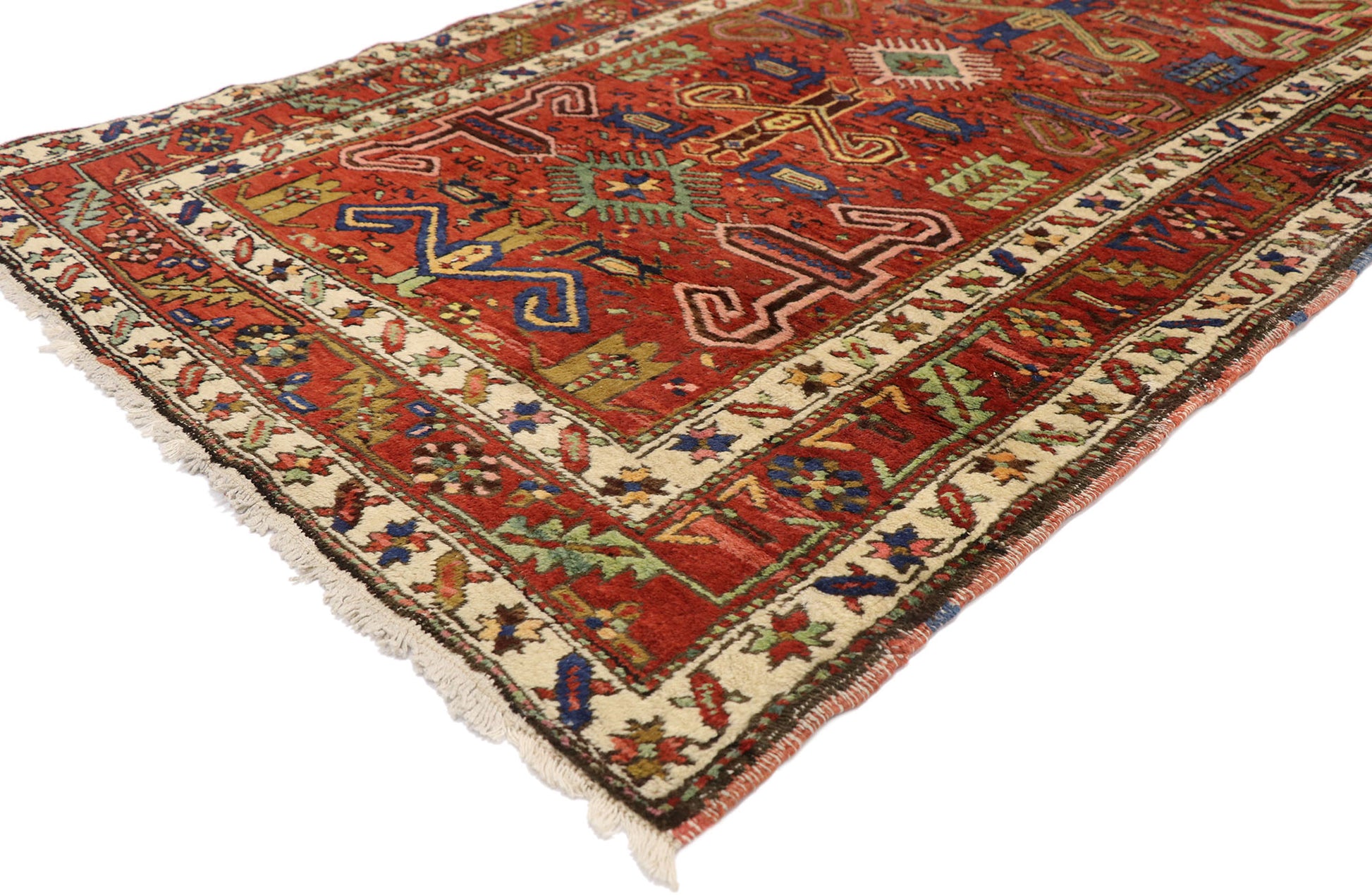 3 x 18 Antique Persian Heriz Runner 77399