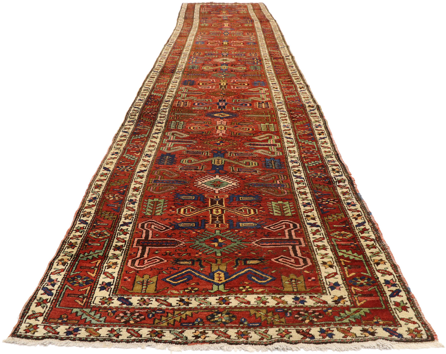 3 x 18 Antique Persian Heriz Runner 77399