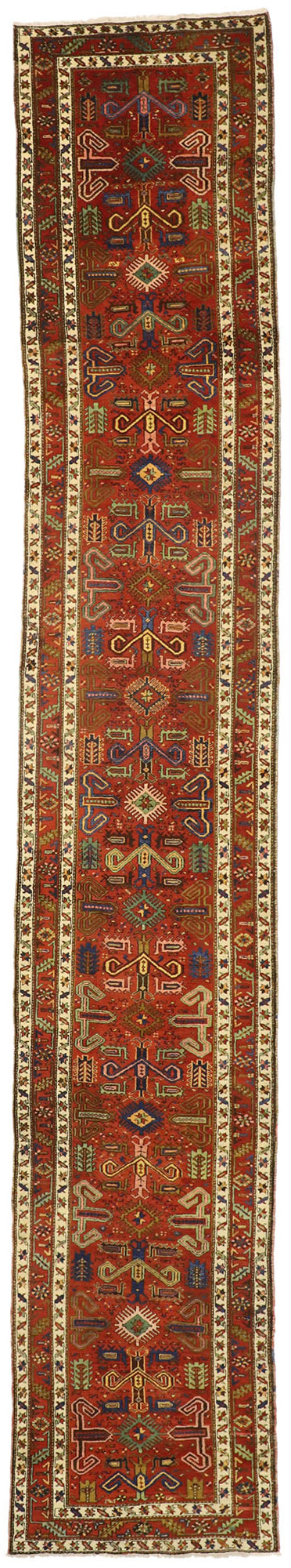 3 x 18 Antique Persian Heriz Runner 77399