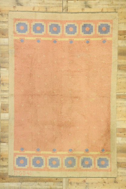 6 x 10 Vintage Swedish Wedding Rya Rug 77402