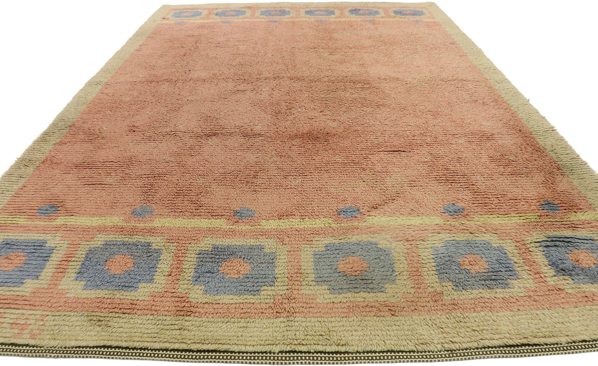 6 x 10 Vintage Swedish Wedding Rya Rug 77402
