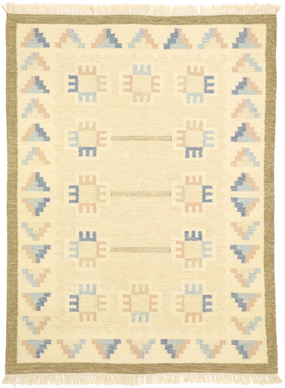 6 x 8 Vintage Pastel Swedish Rollakan Rug 77404