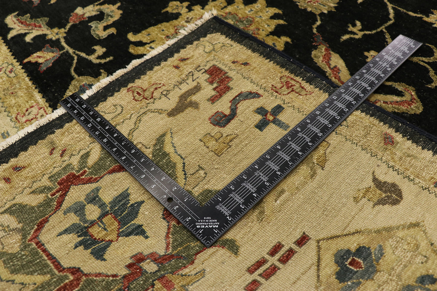 10 x 14 Vintage Black Pakistani Tabriz Rug 77413
