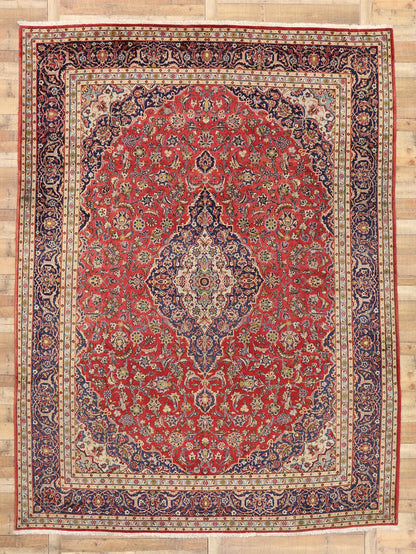 10 x 13 Vintage Persian Kashan Rug 77420