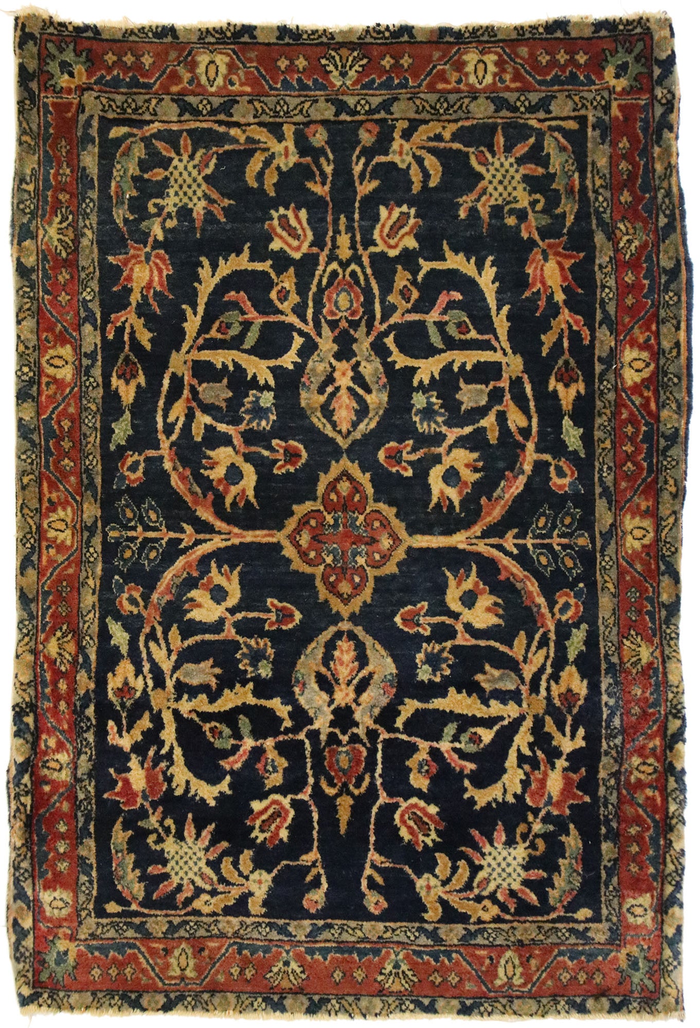 2 x 3 Antique Persian Mohajeran Sarouk Rug 77424