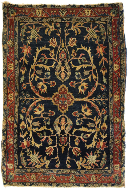 2 x 3 Antique Persian Mohajeran Sarouk Rug 77424