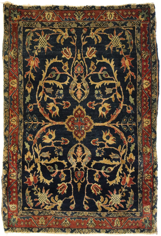 2 x 3 Antique Persian Mohajeran Sarouk Rug 77424