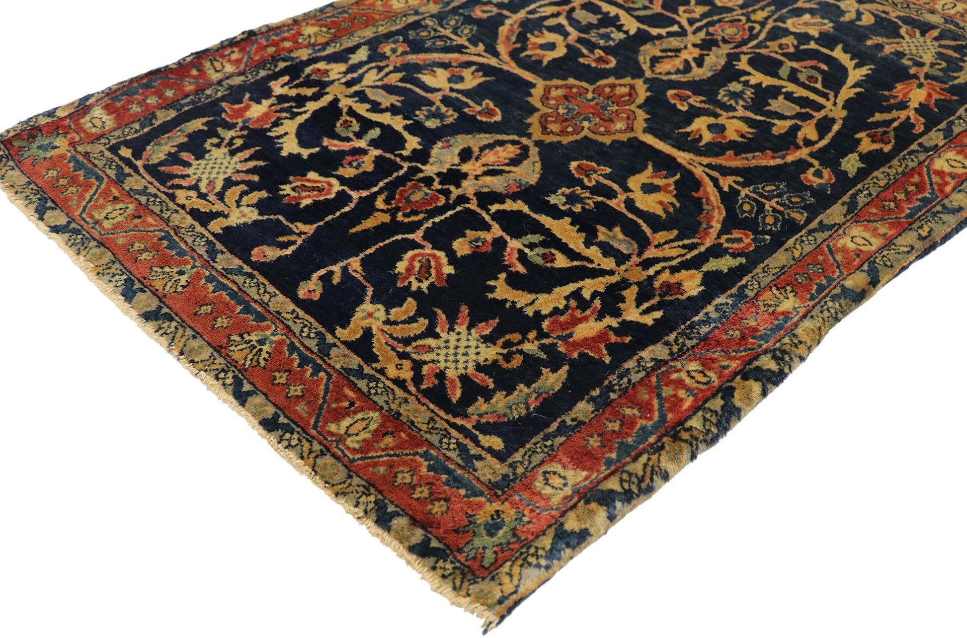 2 x 3 Antique Persian Mohajeran Sarouk Rug 77424