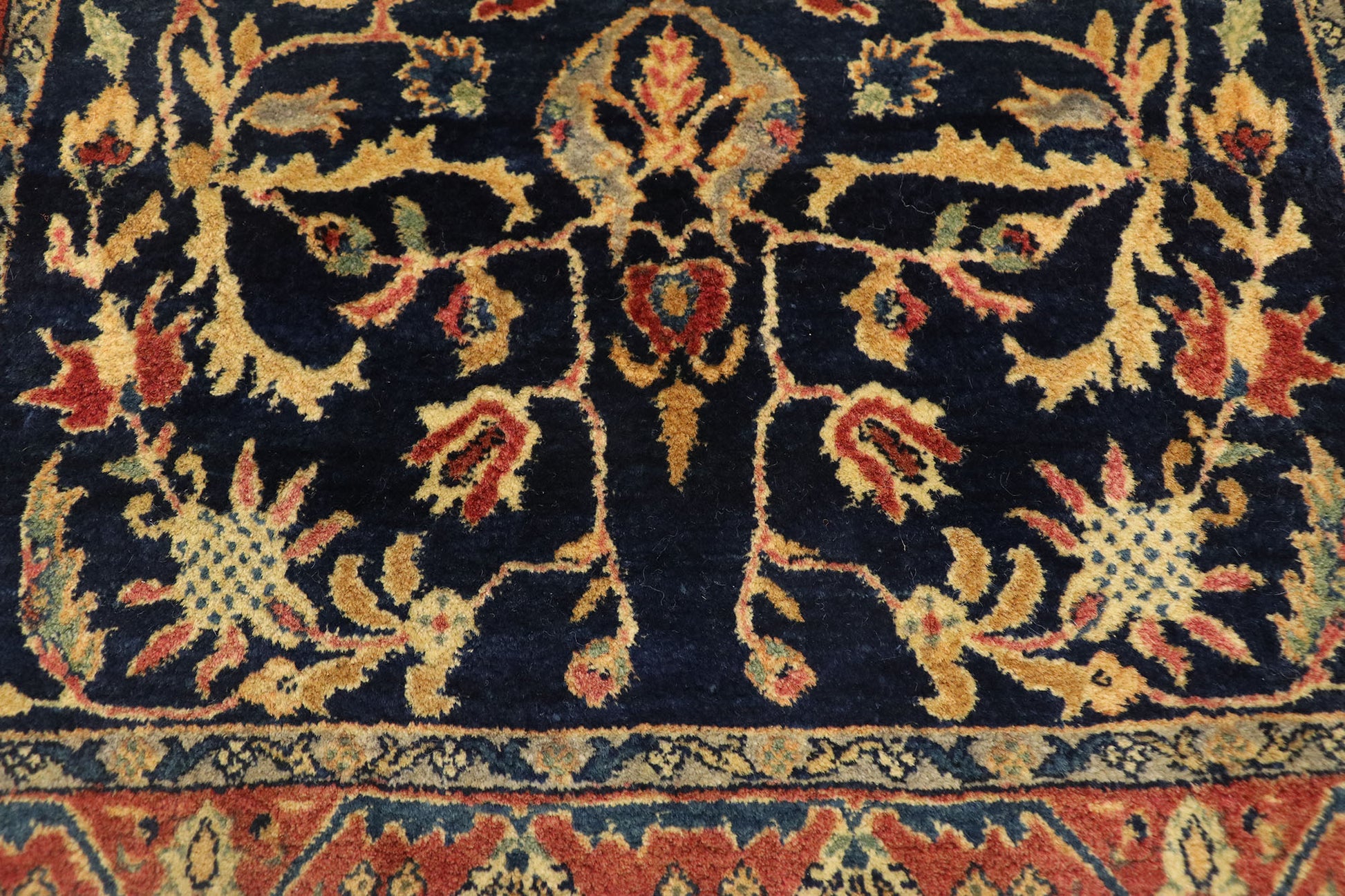 2 x 3 Antique Persian Mohajeran Sarouk Rug 77424