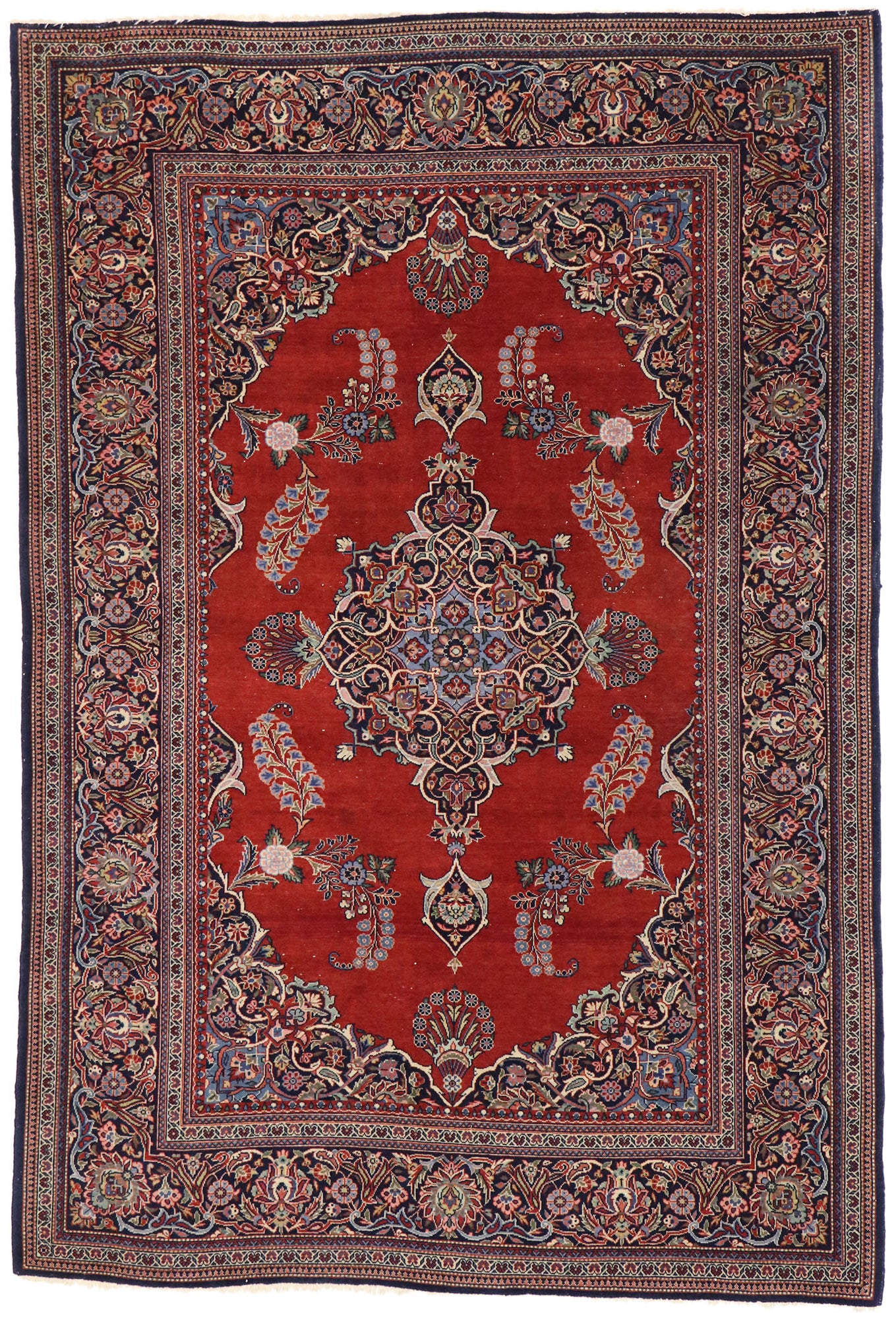5 x 7 Vintage Persian Kashan Rug 77427