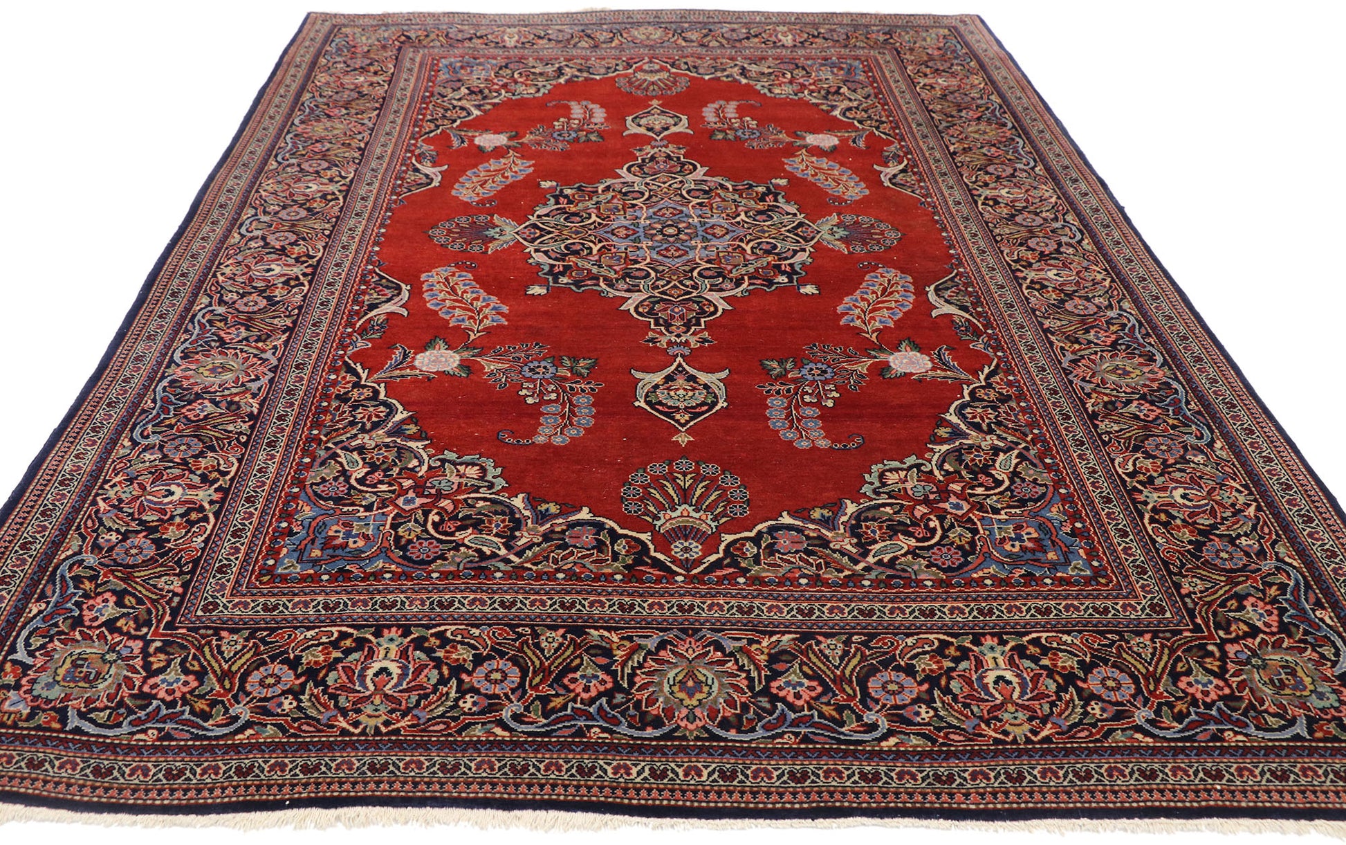 5 x 7 Vintage Persian Kashan Rug 77427
