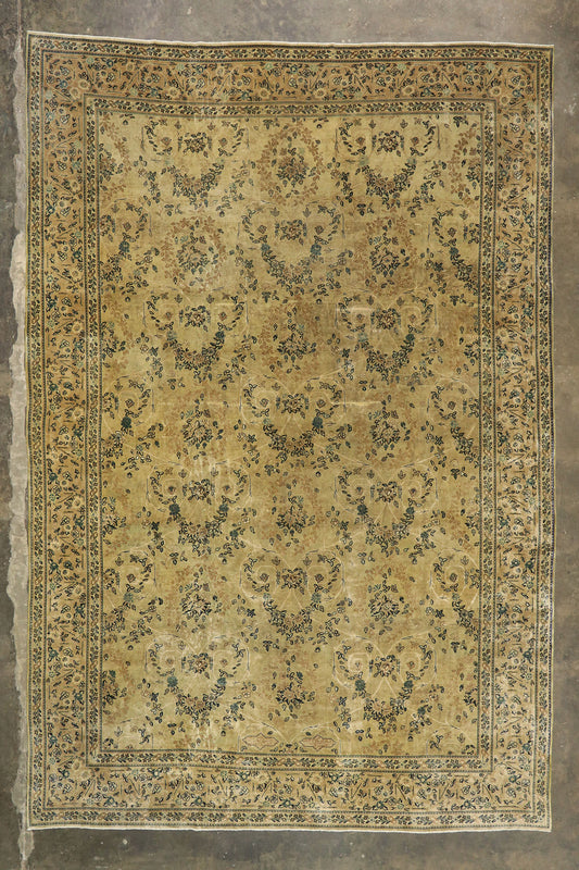 13 x 19 Antique-Worn Indian Mogul Rug 77431