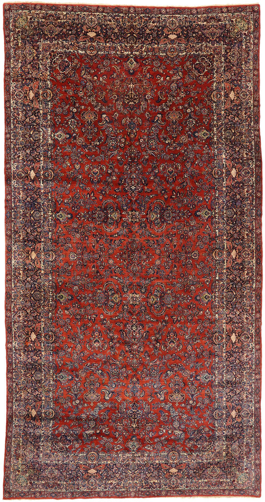 11 x 21 Antique Persian Qazvin Rug 77432