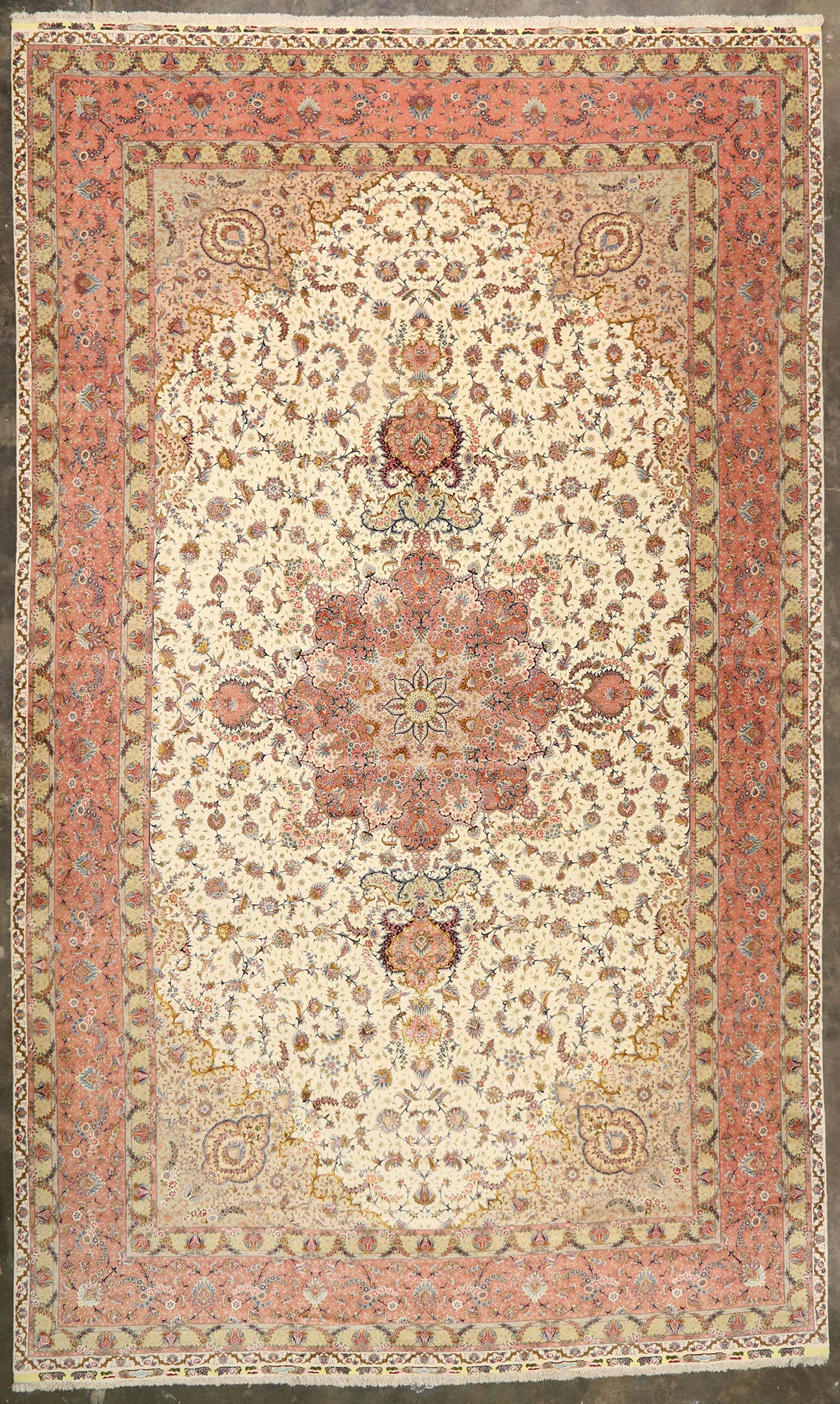 17 x 27 Vintage Persian Shirfar Tabriz Rug 77436