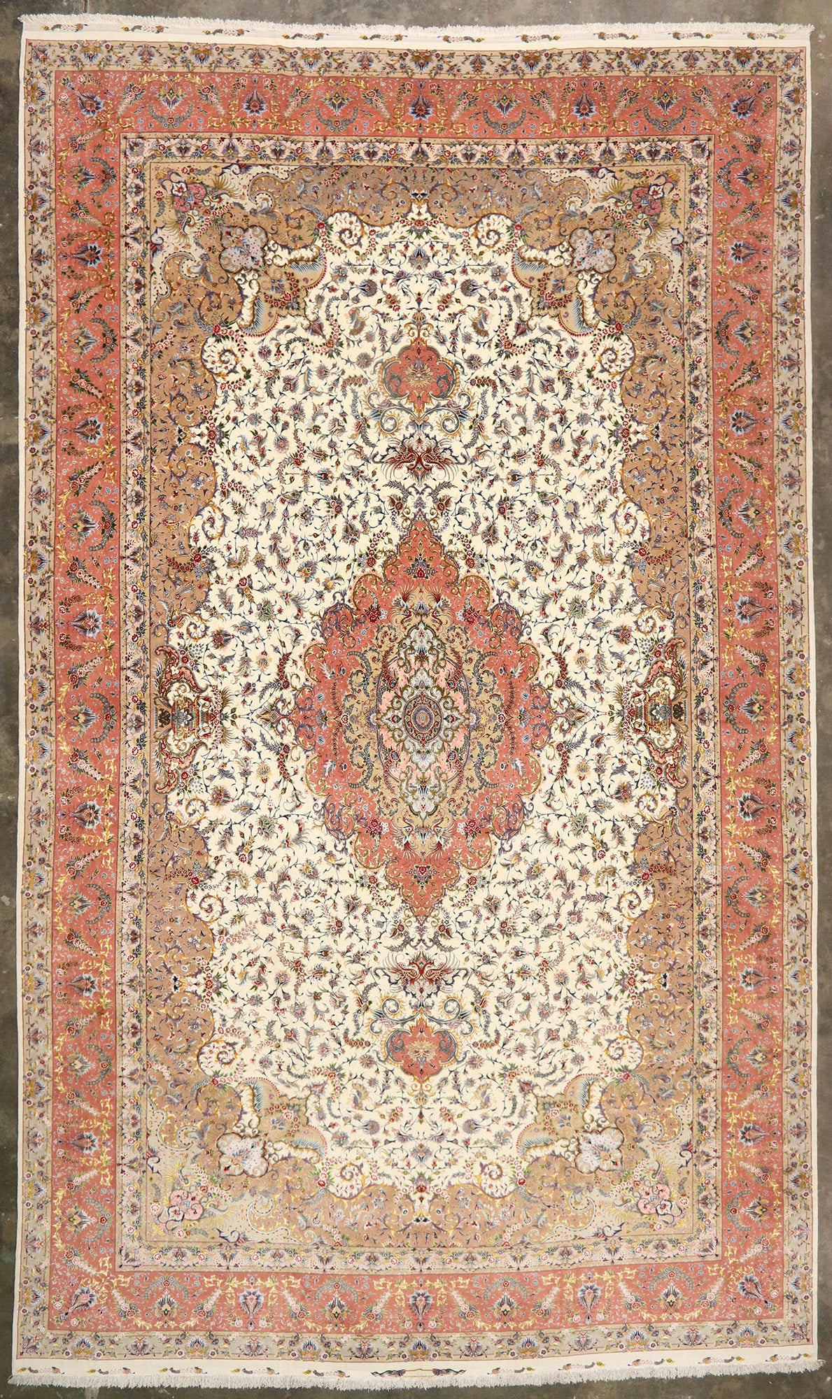 16 x 27 Vintage Persian Shirfar Tabriz Rug 77437