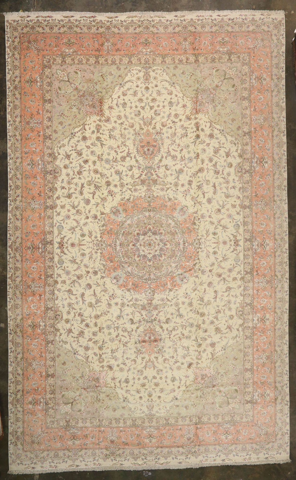 16 x 26 Vintage Persian Shirfar Tabriz Rug 77438