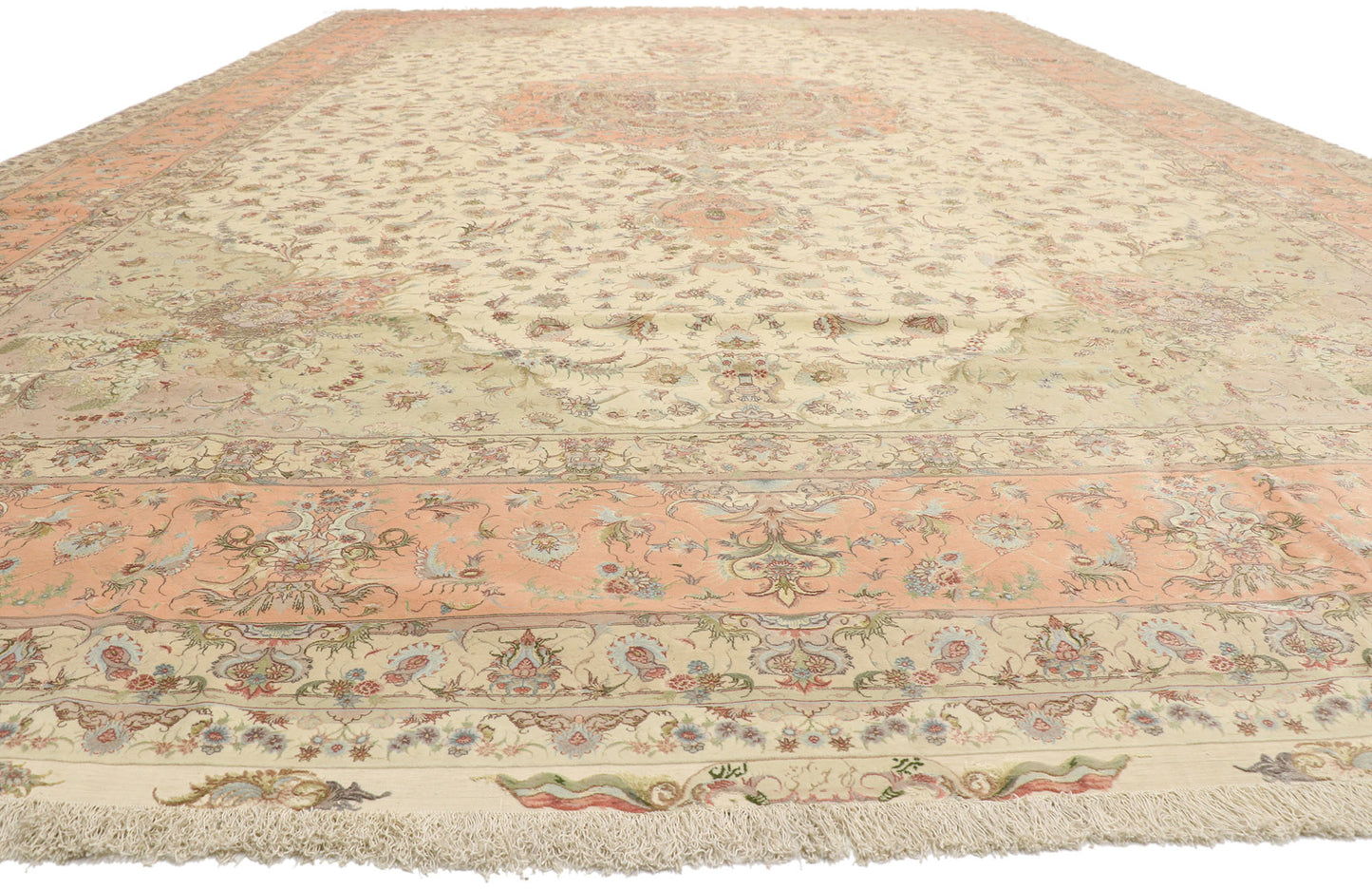 16 x 26 Vintage Persian Shirfar Tabriz Rug 77438