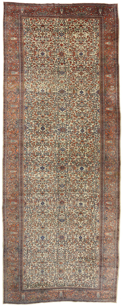 11 x 27 Antique Persian Sarouk Farahan Rug 77440
