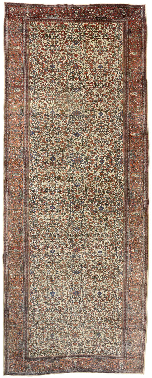 11 x 27 Antique Persian Sarouk Farahan Rug 77440