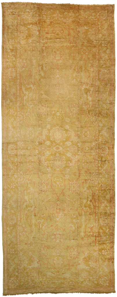 13 x 32 Antique Turkish Oushak Rug 77441