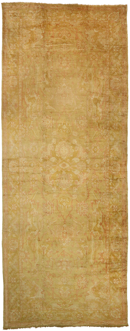 13 x 32 Antique Turkish Oushak Rug 77441