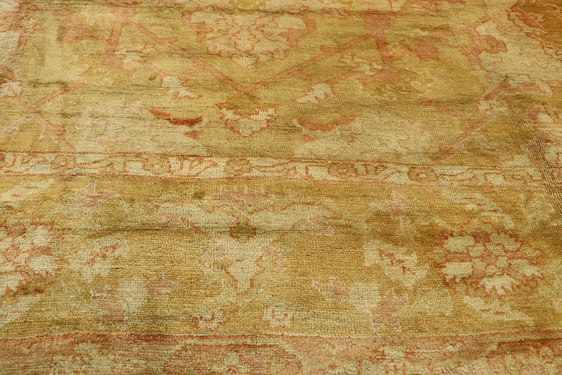 13 x 32 Antique Turkish Oushak Rug 77441