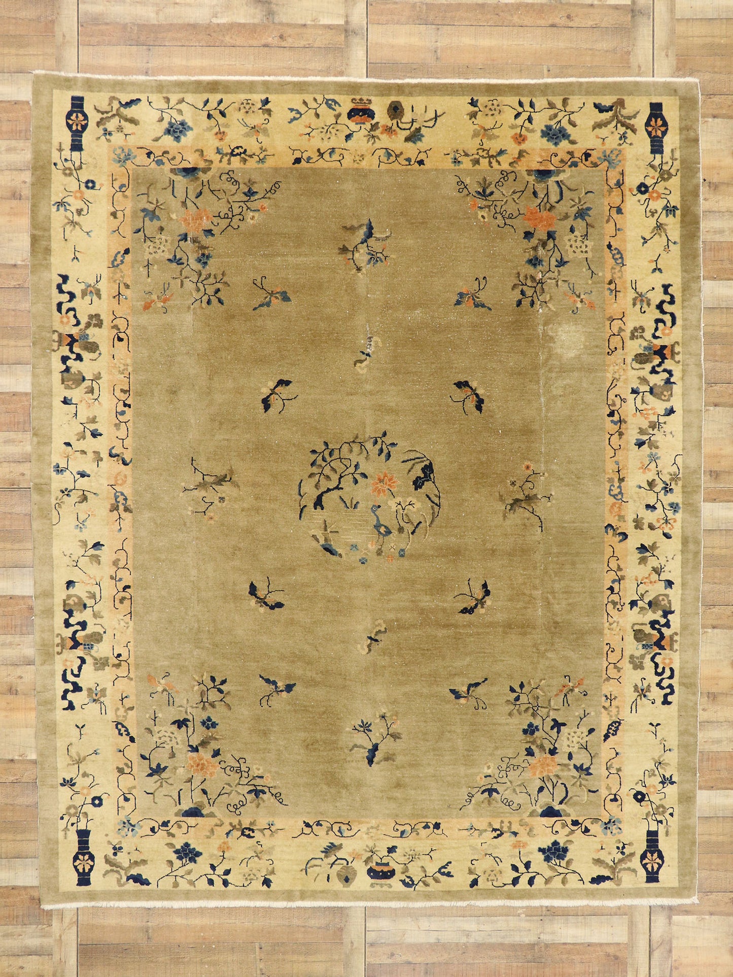 9 x 11 Antique Peking Art Deco Rug 77445