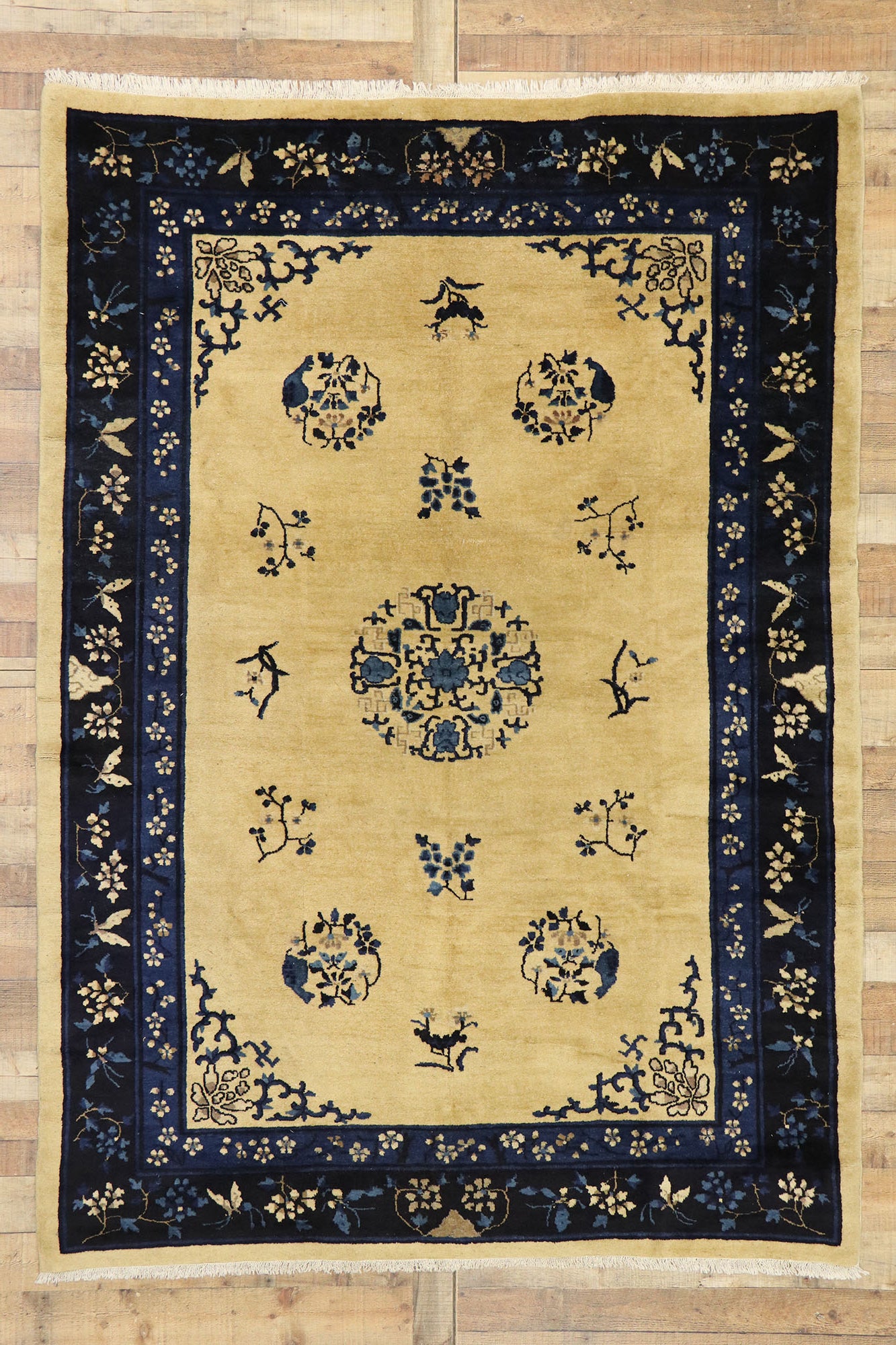 6 x 9 Antique Chinese Peking Rug 77446