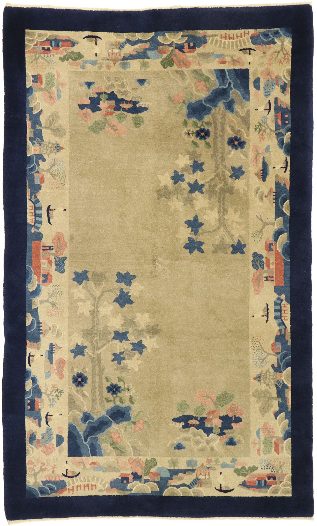 4 x 7 Antique Chinese Art Deco Rug 77448